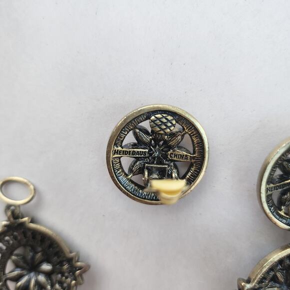 Heidi Daus Crystal Kaleidoscope French Twist Round Clip On Dangle Earrings 2in1 - Picture 10 of 11